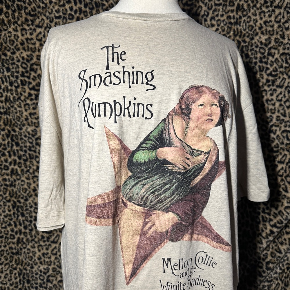 Cream Oversized Smashing Pumpkins Tee Hot Topic